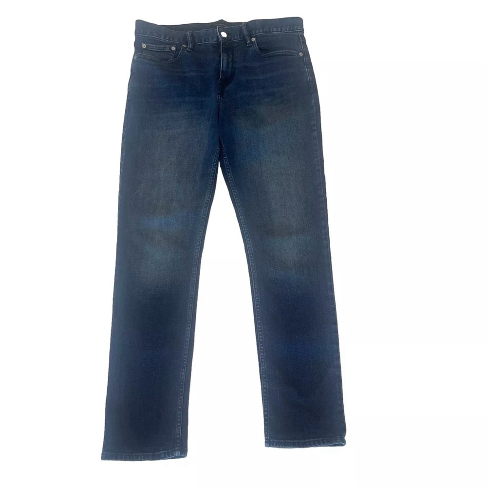 Banana Republic Slim Fit Jeans Mens 32 x 32 Blue Dark Wash Mid Rise Stre…